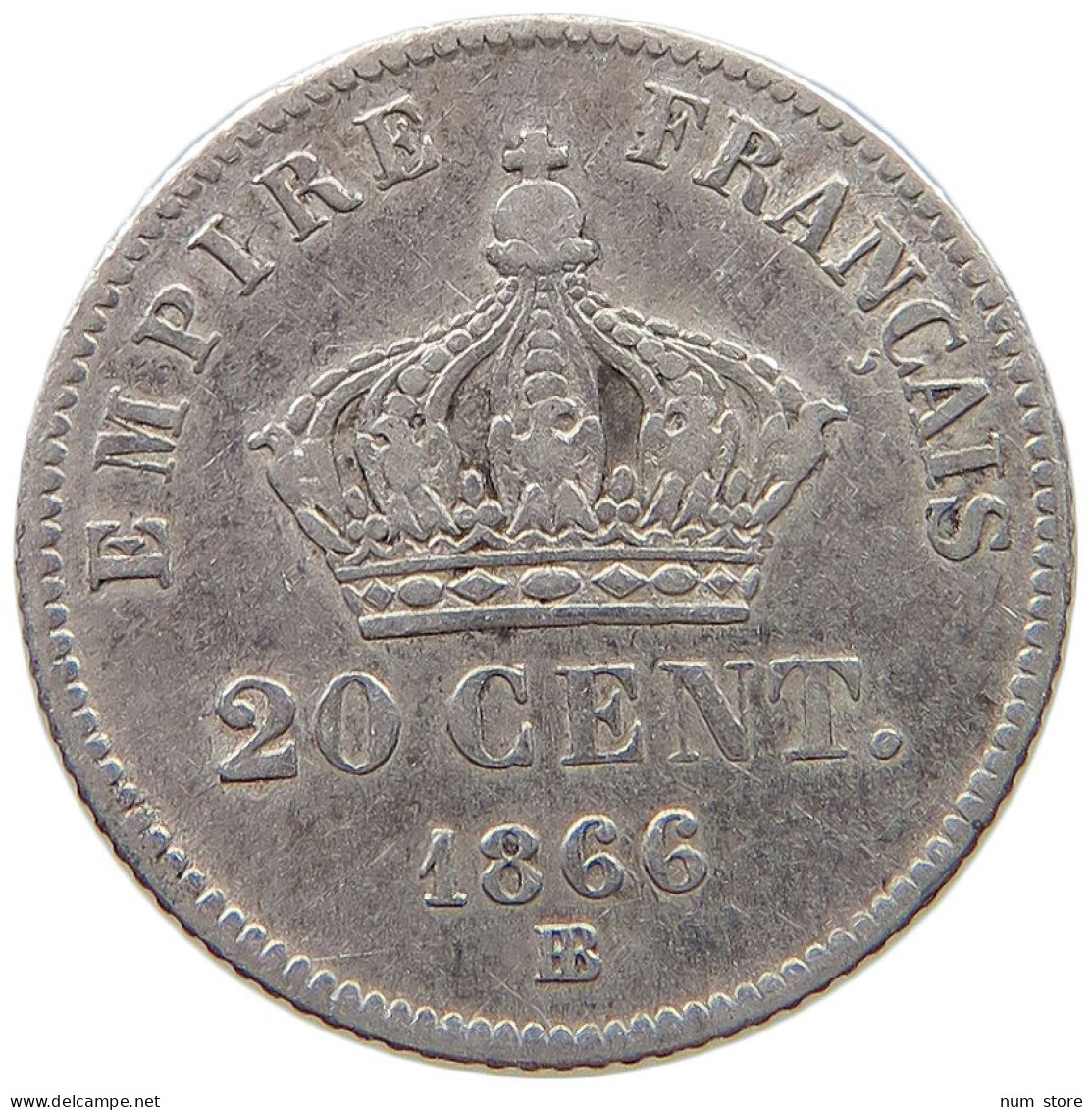 FRANCE 20 CENTIMES 1866 BB Napoleon III. (1852-1870) #t112 1399 - 20 Centimes