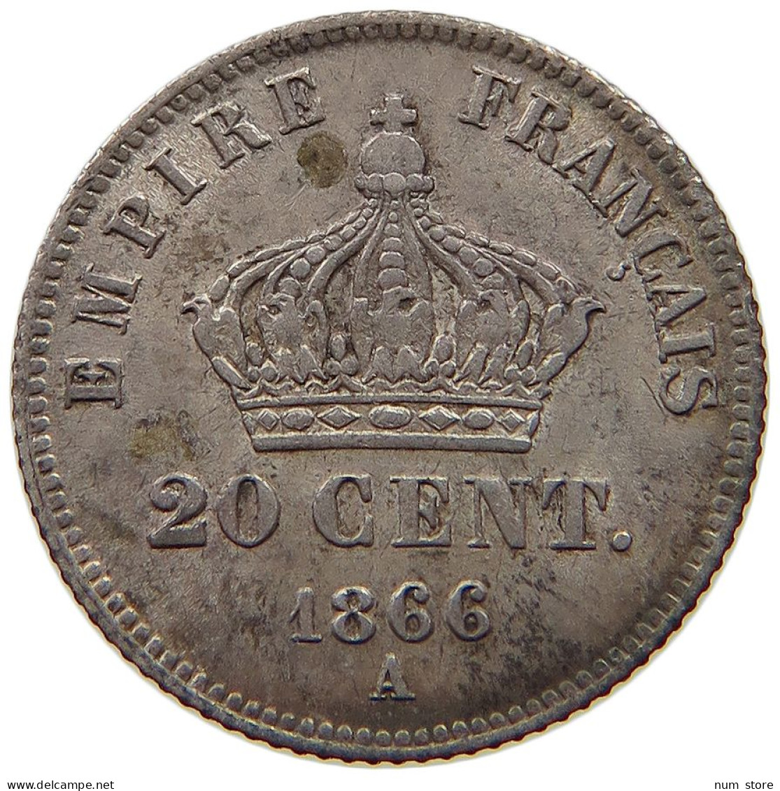 FRANCE 20 CENTIMES 1866 A Napoleon III. (1852-1870) #t058 0271 - 20 Centimes