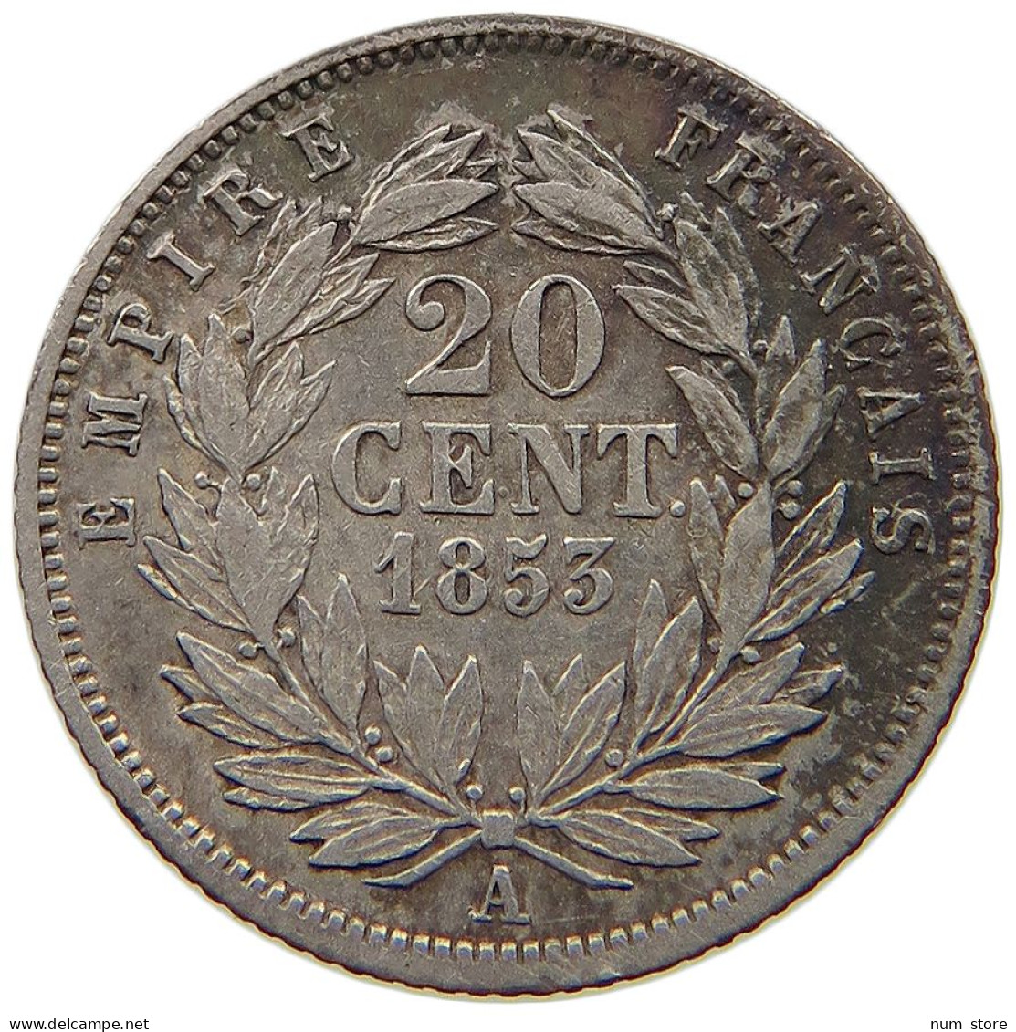 FRANCE 20 CENTIMES 1853 A Napoleon III. (1852-1870) #t058 0265 - 20 Centimes