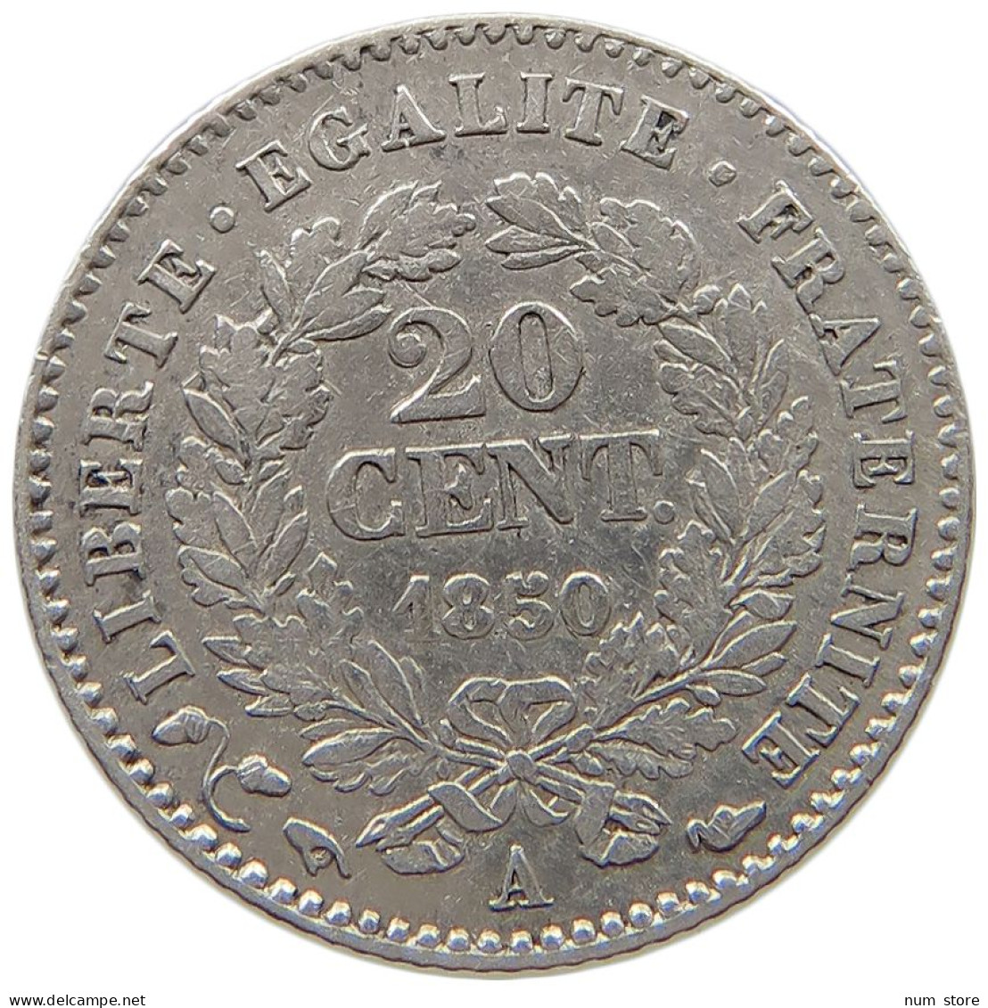 FRANCE 20 CENTIMES 1850 A  #t148 0883 - 50 Centimes