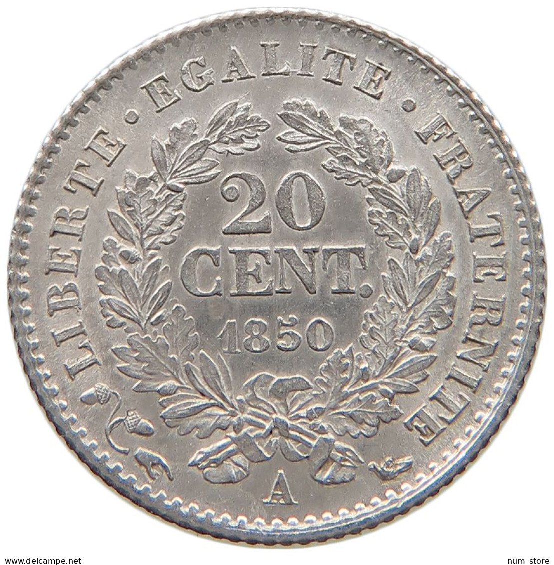 FRANCE 20 CENTIMES 1850 A  #t142 0369 - 50 Centimes