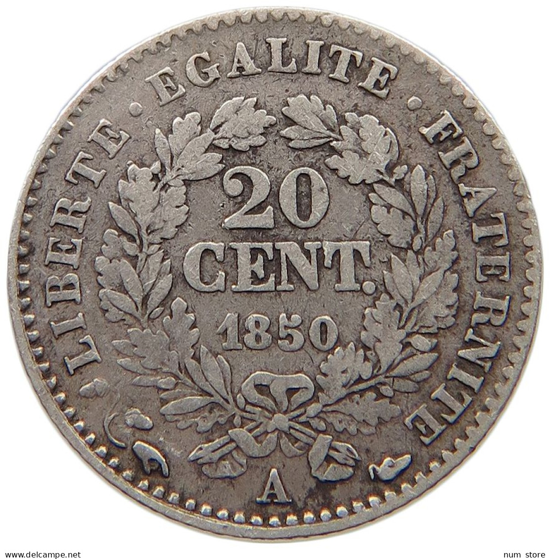 FRANCE 20 CENTIMES 1850 A  #t073 0475 - 50 Centimes