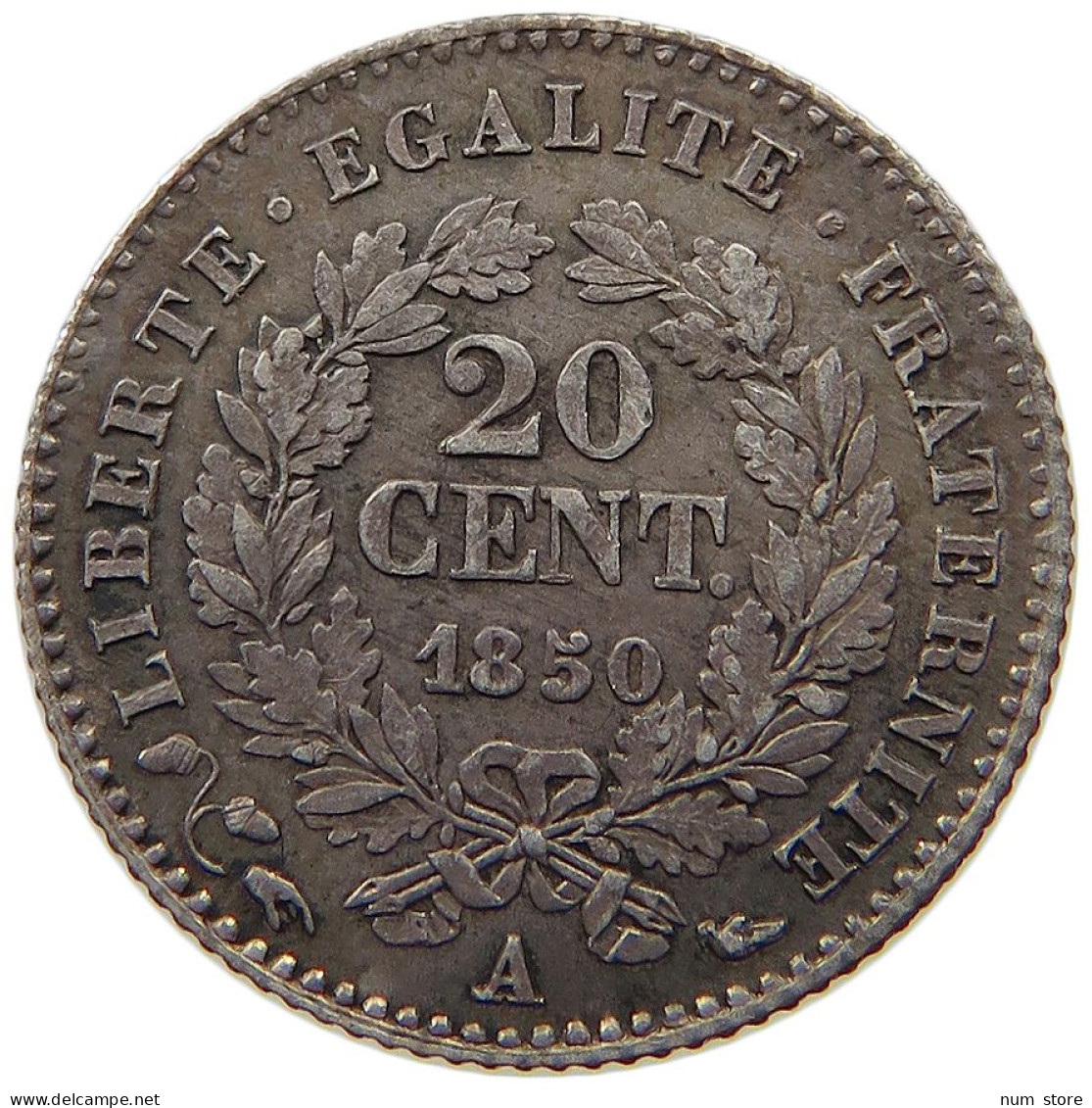 FRANCE 20 CENTIMES 1850 A  #t058 0263 - 50 Centimes