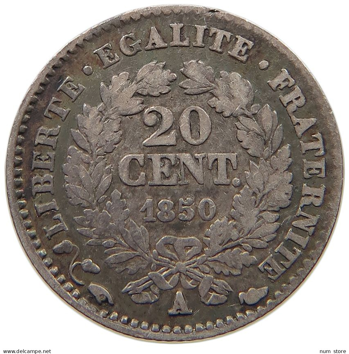 FRANCE 20 CENTIMES 1850 A  #c010 0463 - 50 Centimes