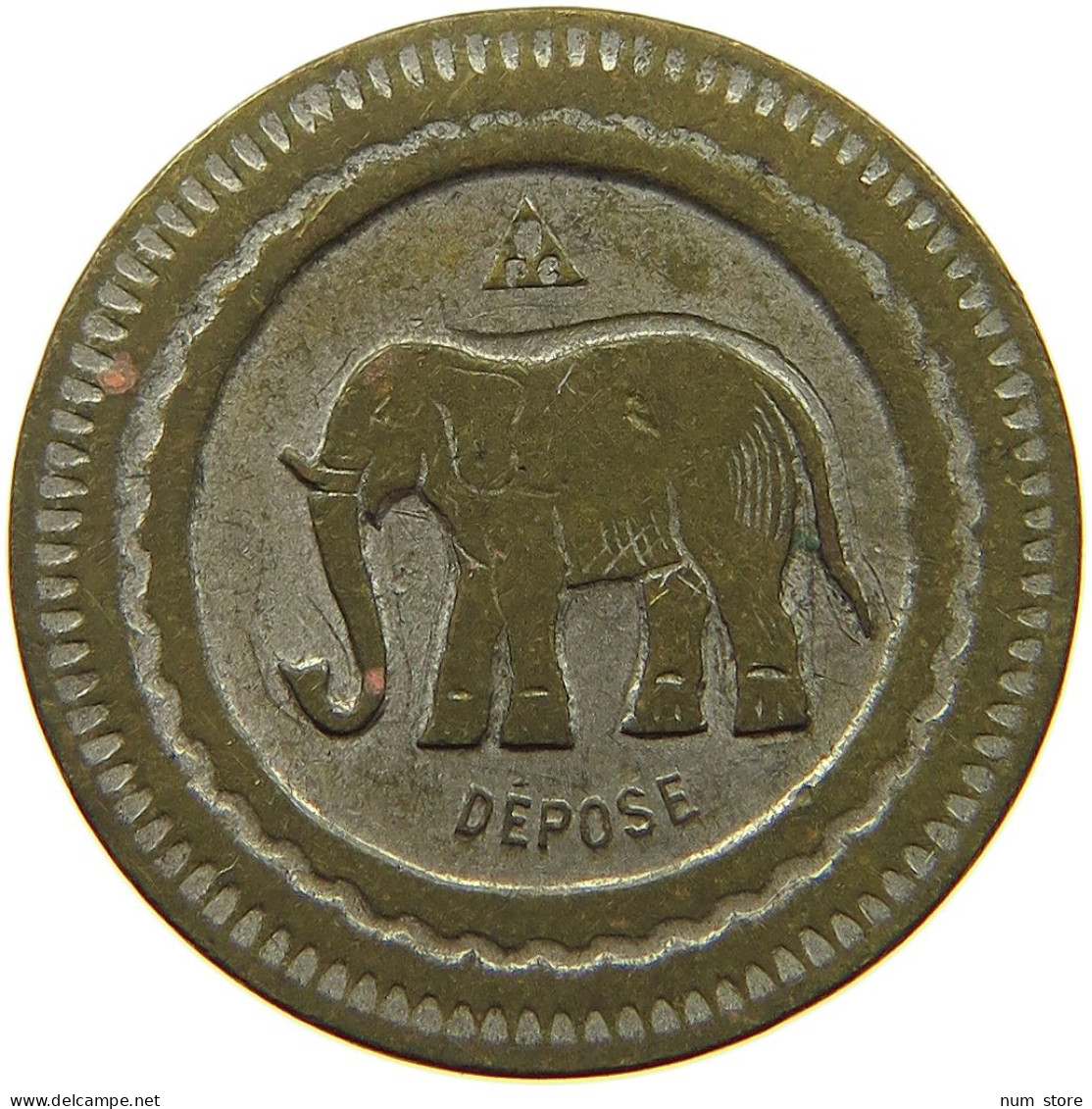 FRANCE 20 CENTIMES  CONSOMMER TOKEN ELEPHANT #a094 0411 - Sonstige & Ohne Zuordnung