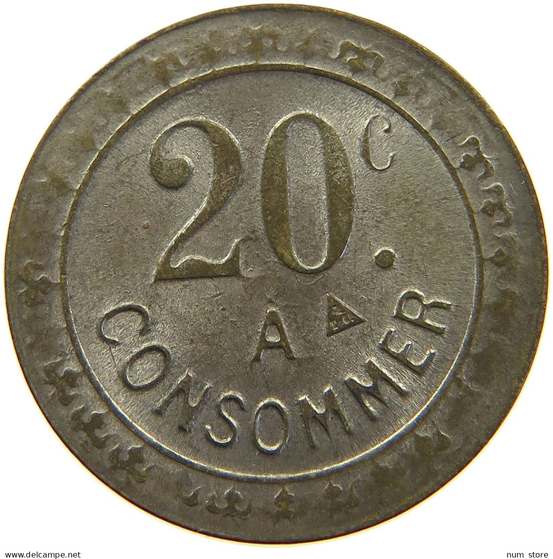 FRANCE 20 CENTIMES  CONSOMMER TOKEN #a063 0373 - Sonstige & Ohne Zuordnung