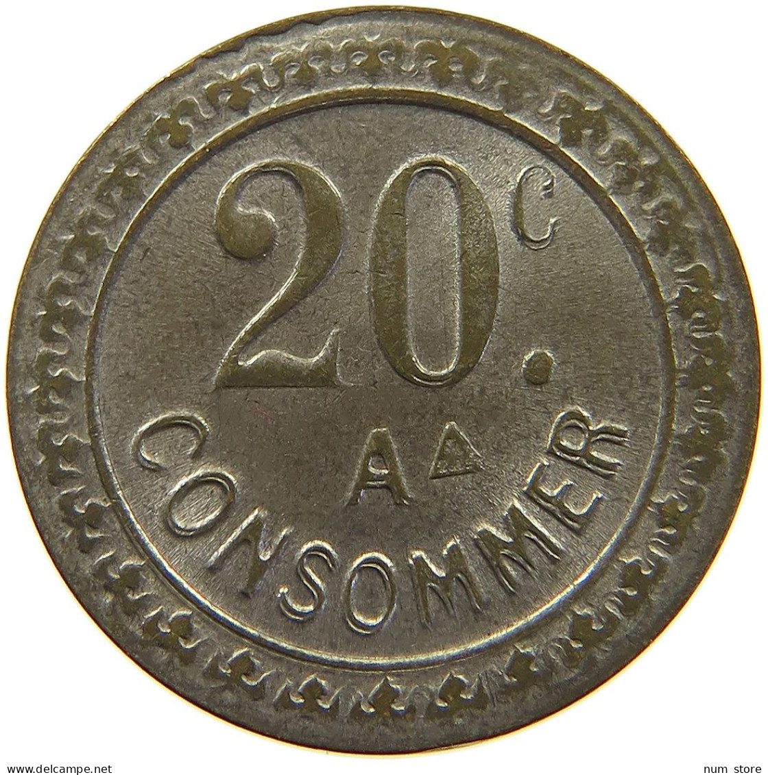 FRANCE 20 CENTIMES  CONSOMMER TOKEN #a063 0373 - Sonstige & Ohne Zuordnung