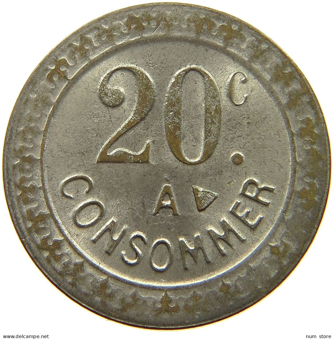 FRANCE 20 CENTIMES  CONSOMMER TOKEN #a094 0419 - Sonstige & Ohne Zuordnung
