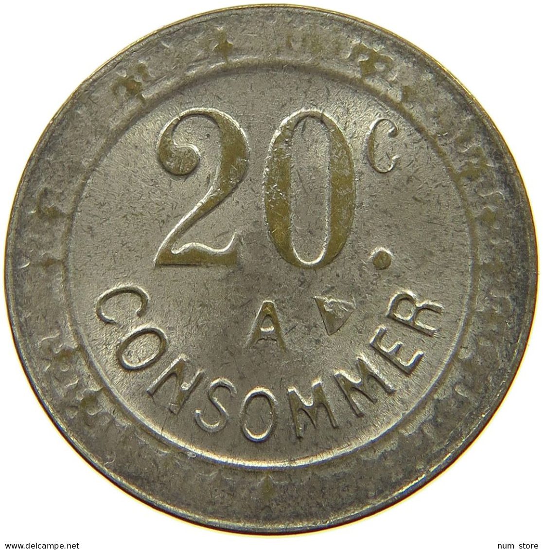 FRANCE 20 CENTIMES  CONSOMMER TOKEN #a094 0419 - Autres & Non Classés