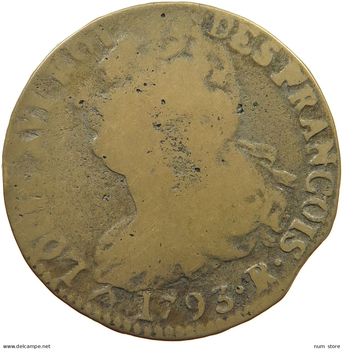 FRANCE 2 SOLS 1793 R ORLEANS Louis XVI. (1774-1793) #t002 0097 - 1792-1804 Primera República 