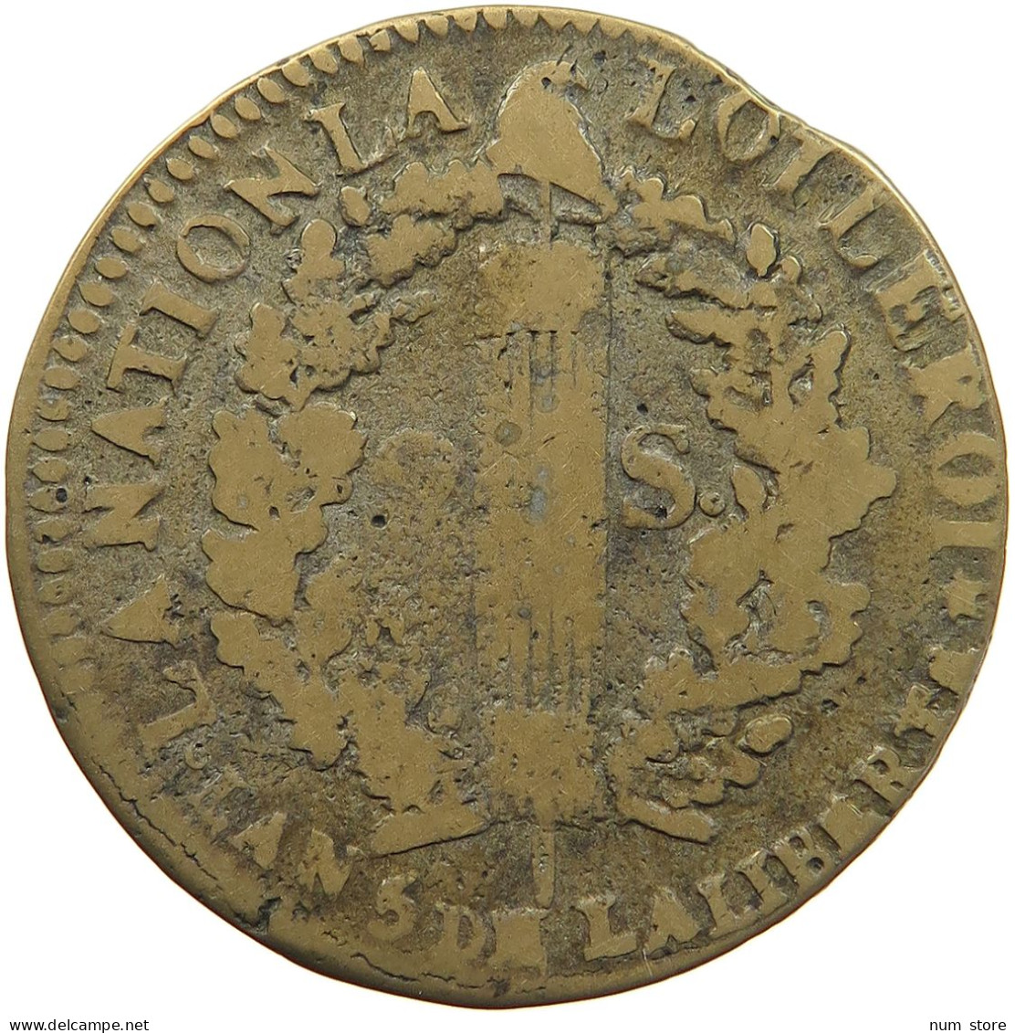 FRANCE 2 SOLS 1793 R ORLEANS Louis XVI. (1774-1793) #t002 0097 - 1792-1804 Primera República 