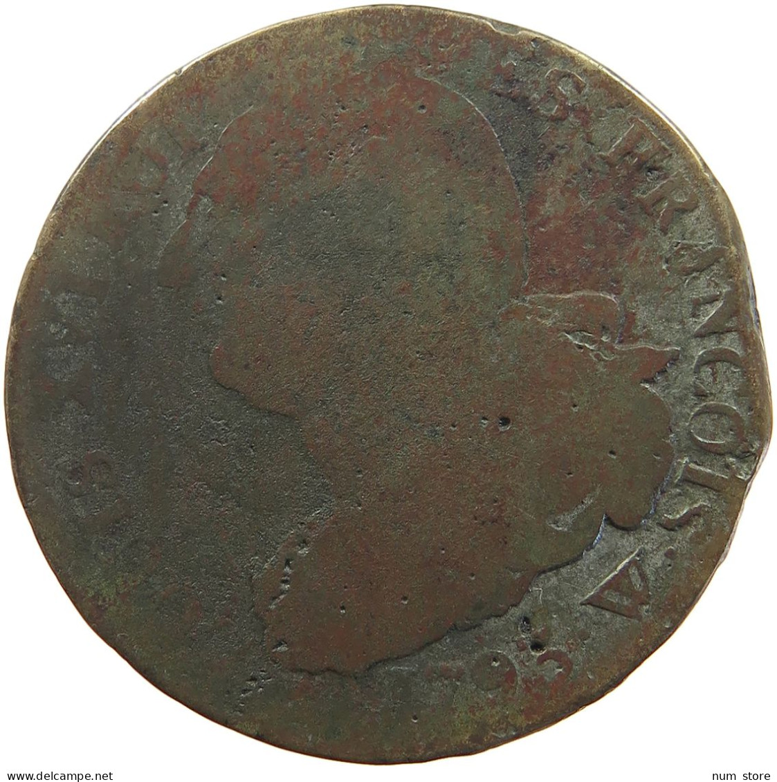 FRANCE 2 SOLS 1793 W Louis XVI (1774-1793) #c033 0207 - 1792-1804 Erste Französische Republik