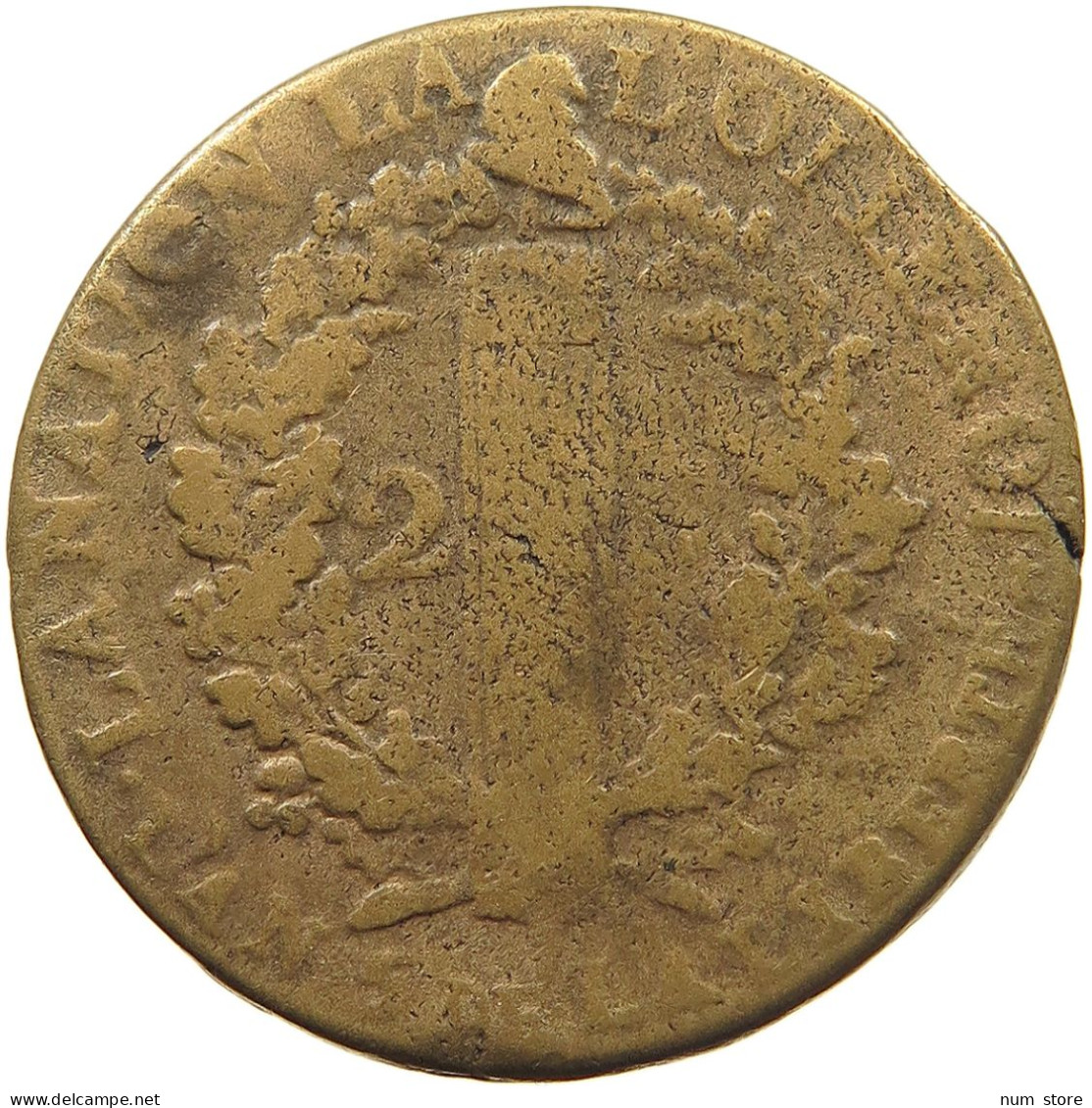 FRANCE 2 SOLS 1793 AA Louis XVI (1774-1793) #c003 0143 - 1792-1804 Erste Französische Republik