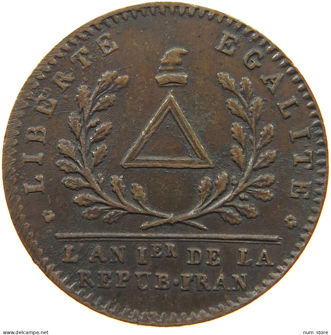 FRANCE AE PATTERN 1792 PATTERN TRIANGLE Brézin, 1792 Paris #T079 0105 - 1791-1792 Constitution