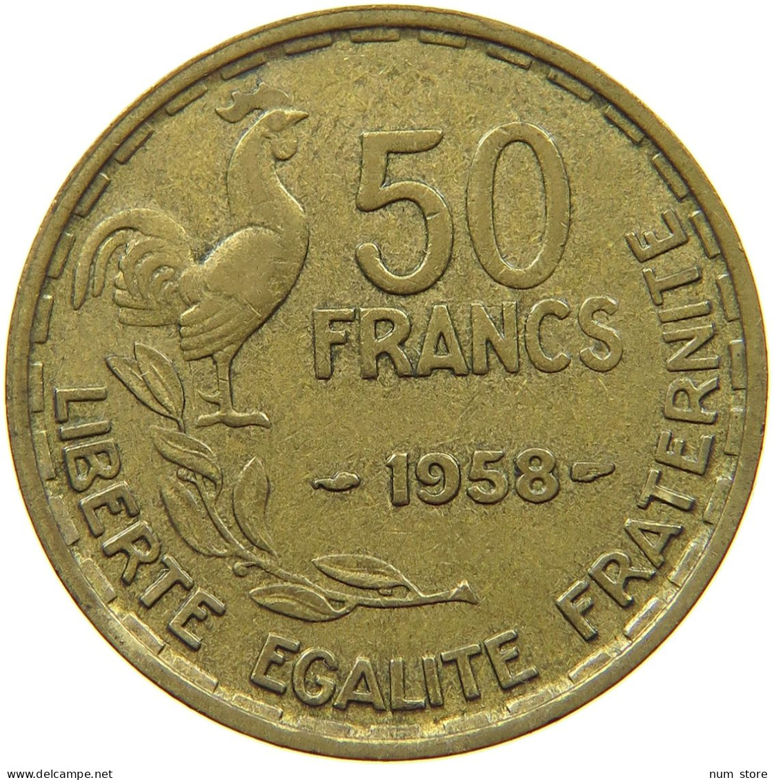 FRANCE 50 FRANCS 1958 RARE #s066 0213 - 50 Francs