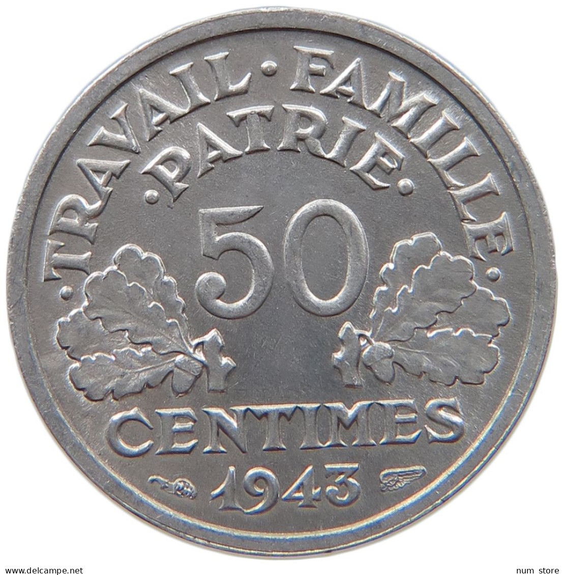 FRANCE 50 CENTIMES 1943  #s023 0181 - 50 Centimes