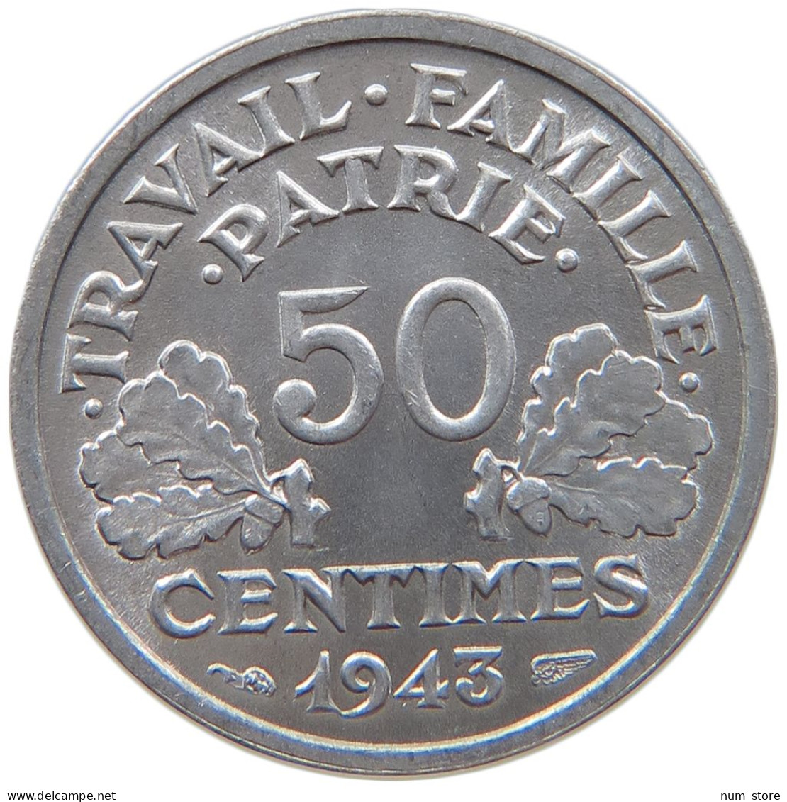 FRANCE 50 CENTIMES 1943  #s018 0063 - 50 Centimes