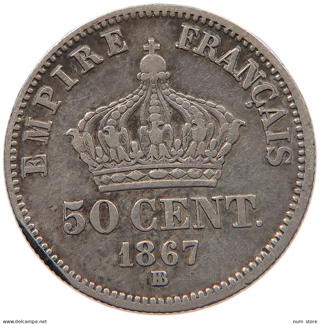 FRANCE 50 CENTIMES 1867 BB Napoleon III. (1852-1870) #tm7 0071 - 50 Centimes