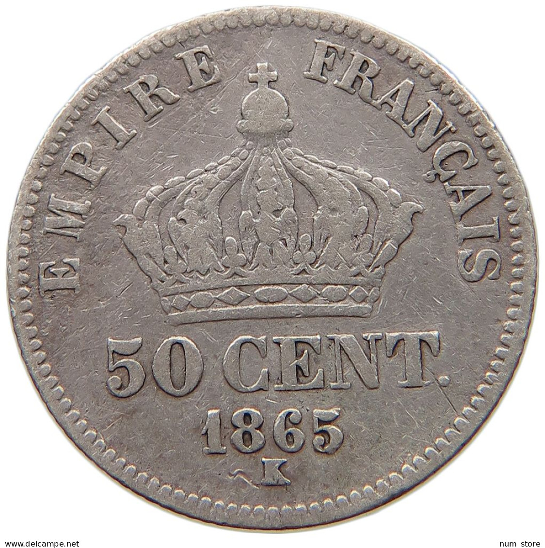 FRANCE 50 CENTIMES 1865 K Napoleon III. (1852-1870) #s035 0331 - 50 Centimes