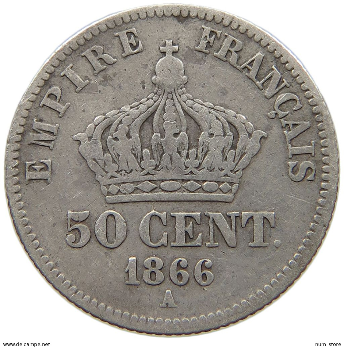 FRANCE 50 CENTIMES 1866 A Napoleon III. (1852-1870) #c018 0271 - 50 Centimes