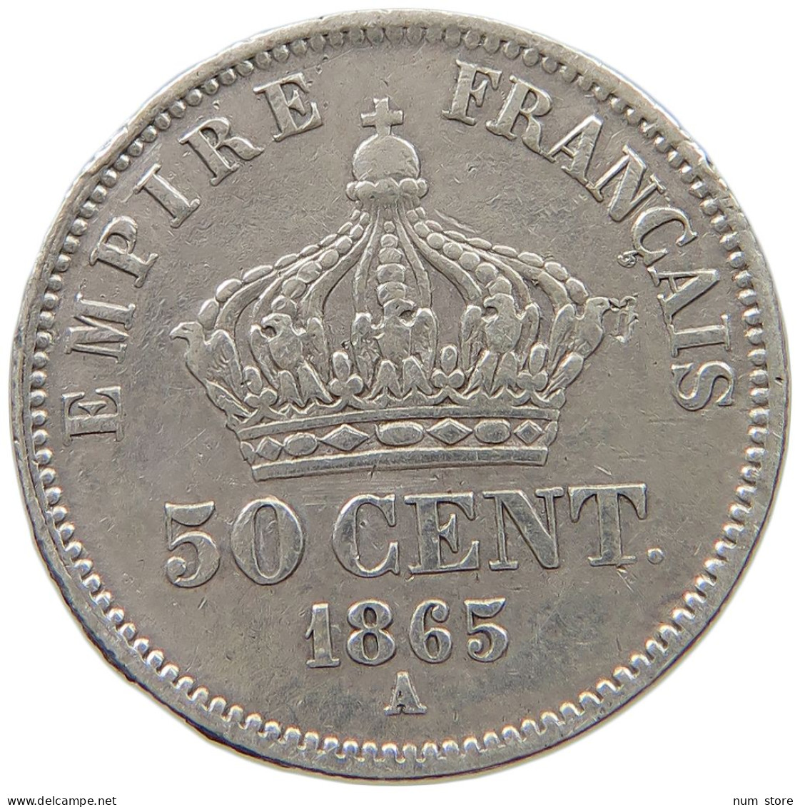 FRANCE 50 CENTIMES 1865 A Napoleon III. (1852-1870) #a004 0073 - 50 Centimes