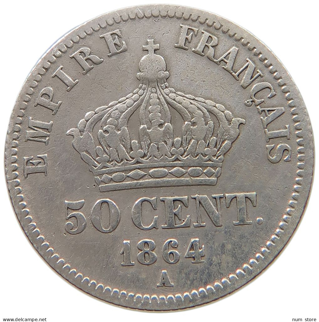 FRANCE 50 CENTIMES 1864 A Napoleon III. (1852-1870) #a044 0271 - 50 Centimes