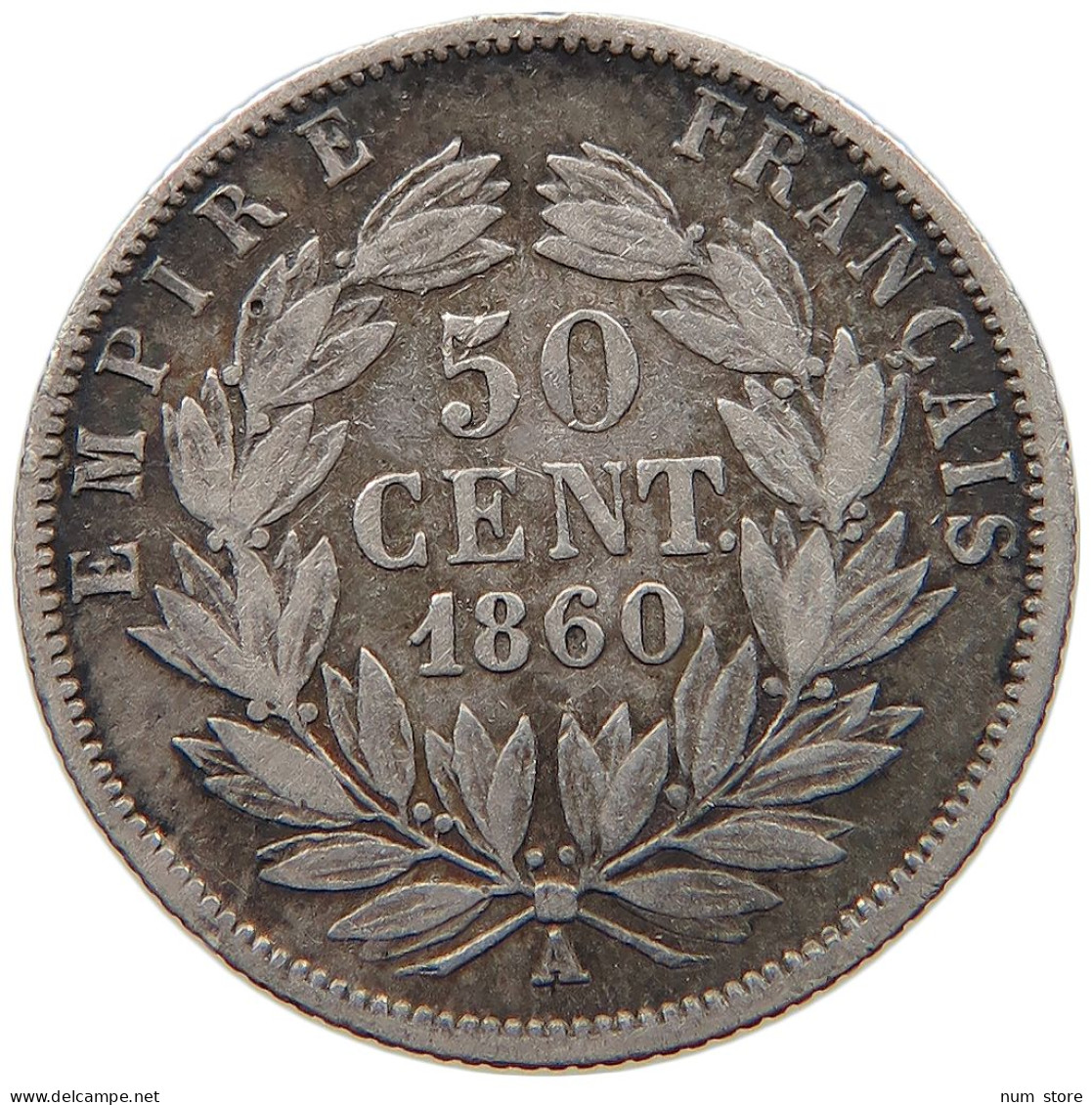 FRANCE 50 CENTIMES 1860 A Napoleon III. (1852-1870) #s017 0067 - 50 Centimes