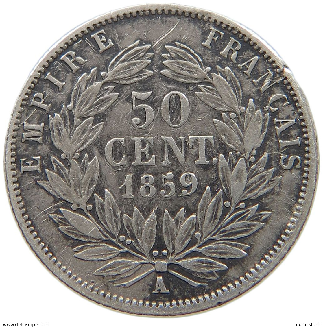 FRANCE 50 CENTIMES 1859 A Napoleon III. (1852-1870) #a002 0163 - 50 Centimes