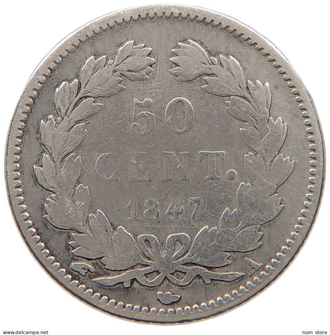 FRANCE 50 CENTIMES 1847 A LOUIS PHILIPPE I. (1830-1848) #a045 0785 - 50 Centimes