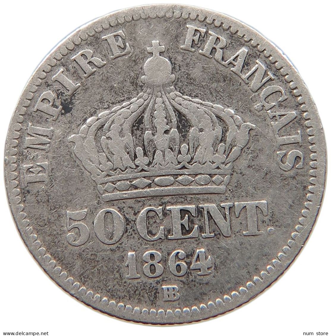 FRANCE 50 CENTIMES 1864 BB Napoleon III. (1852-1870) #s012 0007 - 50 Centimes