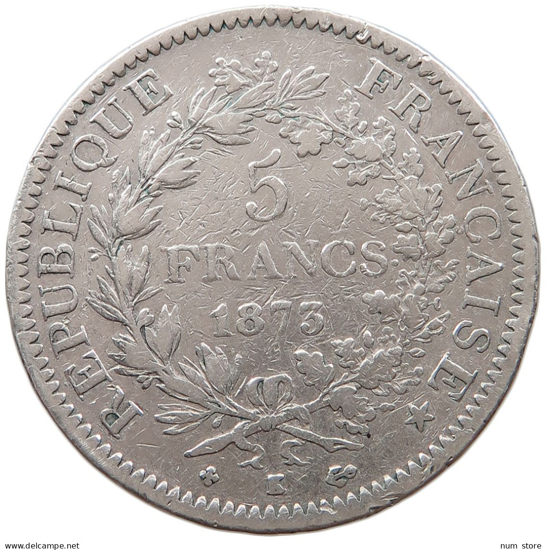 FRANCE 5 FRANCS 1873 K  #t012 0077 - 5 Francs