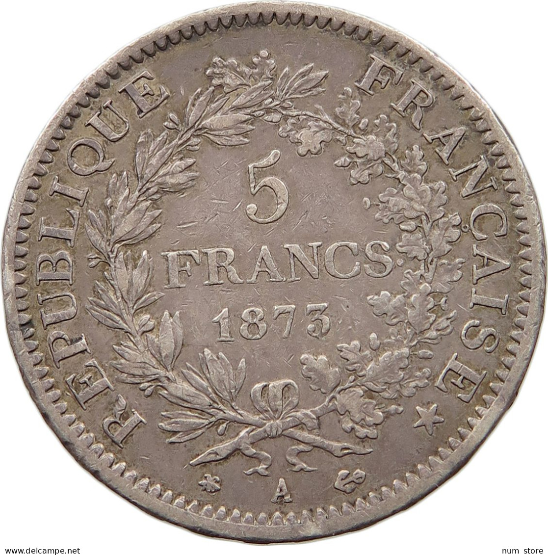 FRANCE 5 FRANCS 1873 A  #t089 0349 - 5 Francs