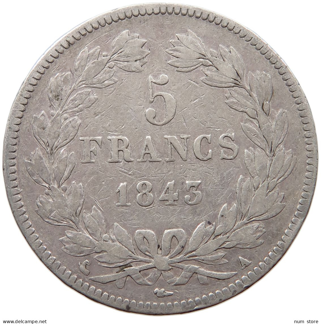 FRANCE 5 FRANCS 1843 A LOUIS PHILIPPE I. (1830-1848) #c057 0361 - 5 Francs