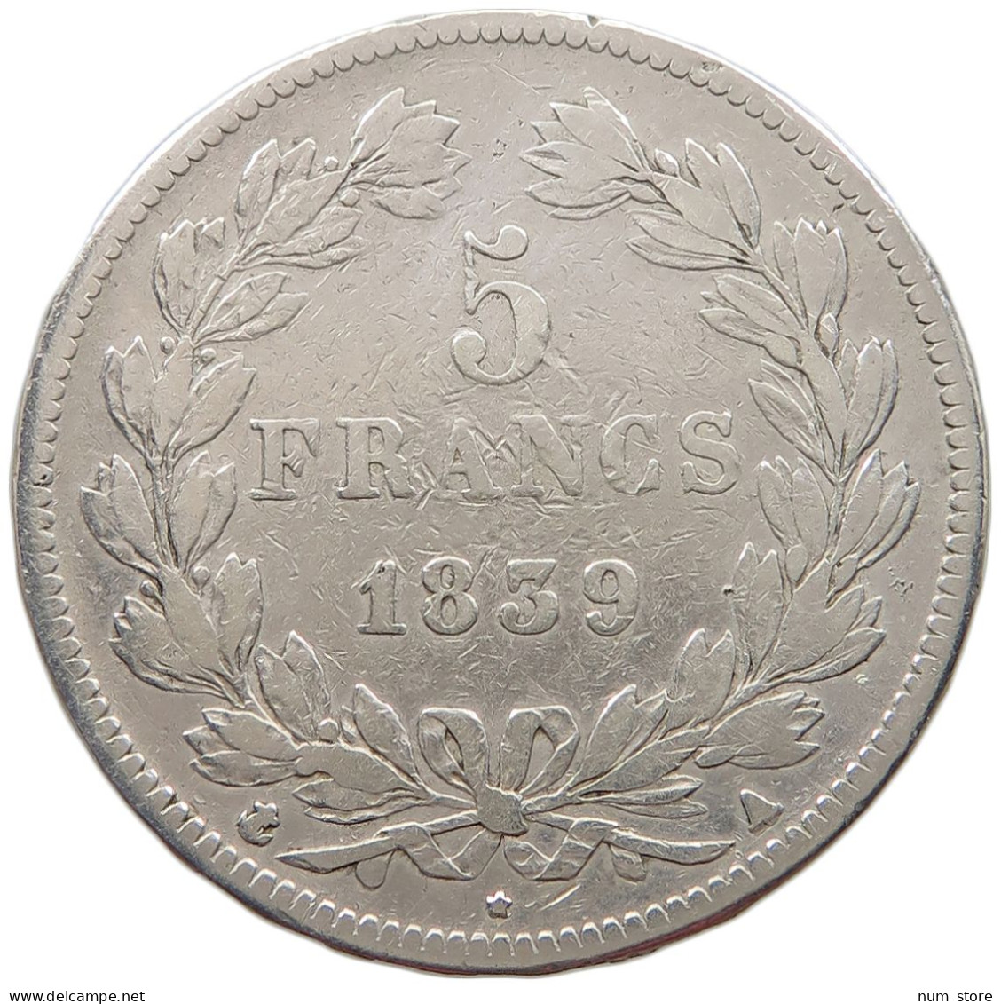 FRANCE 5 FRANCS 1839 A LOUIS PHILIPPE I. (1830-1848) #a001 0099 - 5 Francs