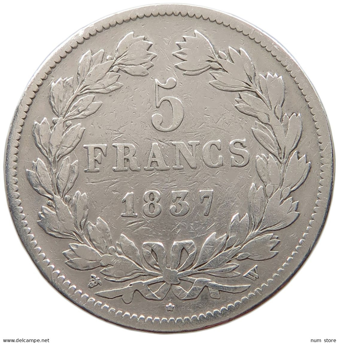 FRANCE 5 FRANCS 1837 W LOUIS PHILIPPE I. (1830-1848) #a001 0117 - 5 Francs