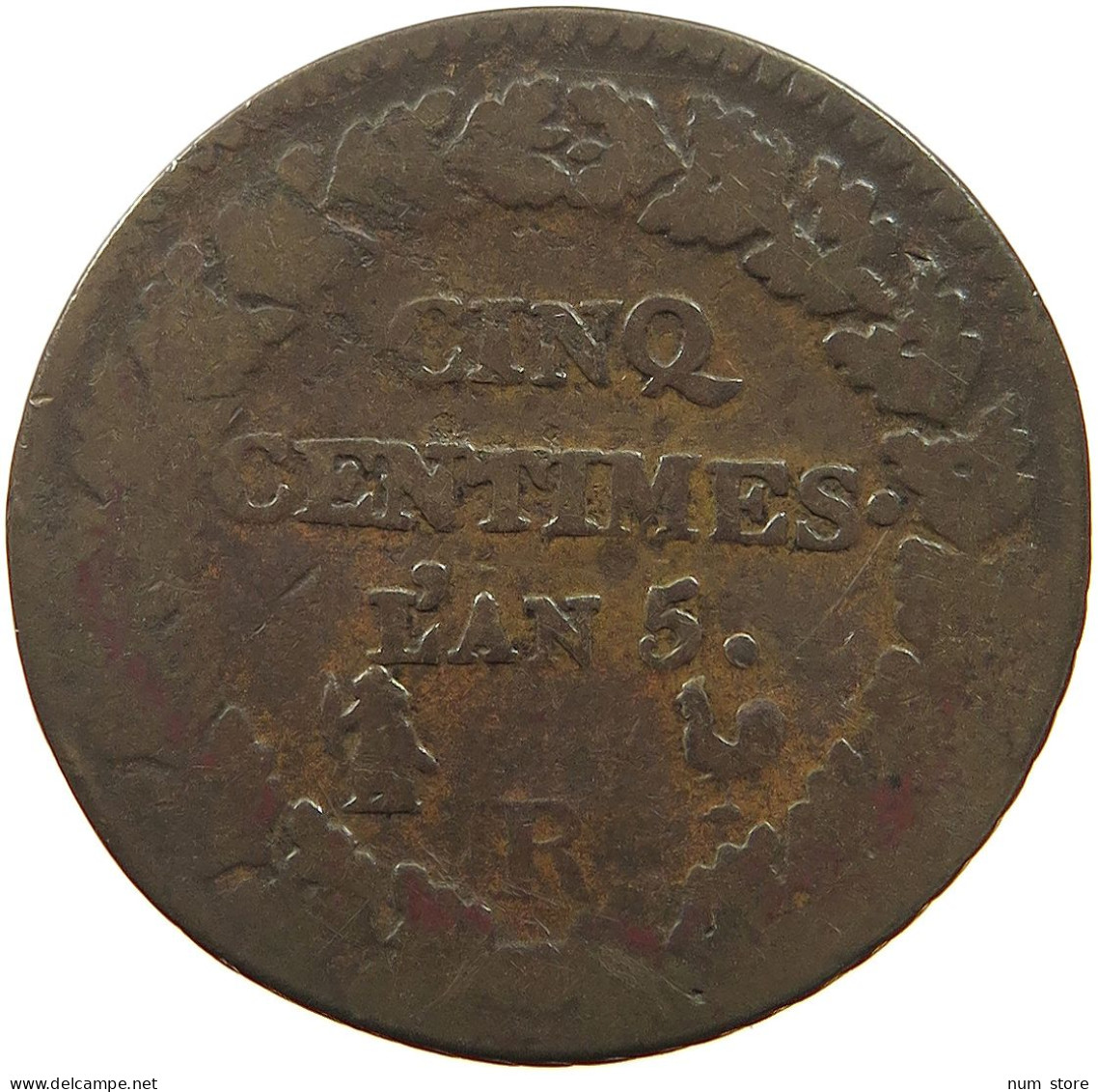 FRANCE 5 CENTIMES L'AN 5 R ORLEANS #t058 0071 - 5 Centimes