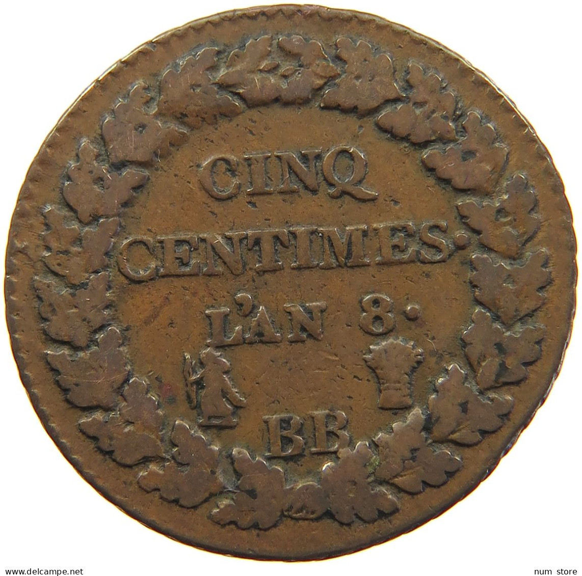 FRANCE 5 CENTIMES AN 8 AA  #t016 0061 - 5 Centimes