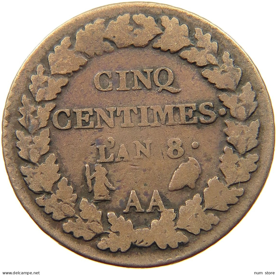 FRANCE 5 CENTIMES AN 8 AA  #s036 0219 - 5 Centimes