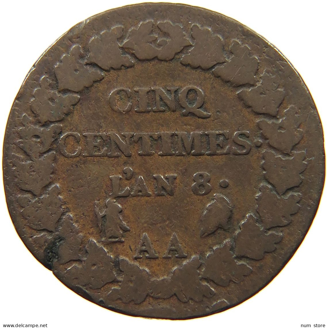 FRANCE 5 CENTIMES AN 8 AA  #c009 0235 - 5 Centimes