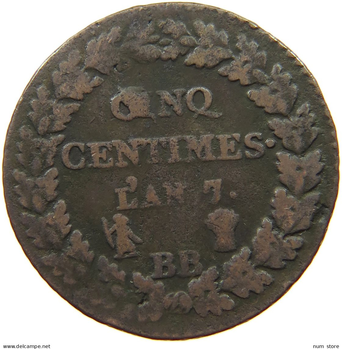 FRANCE 5 CENTIMES AN 7/5 BB  #s077 0321 - 5 Centimes