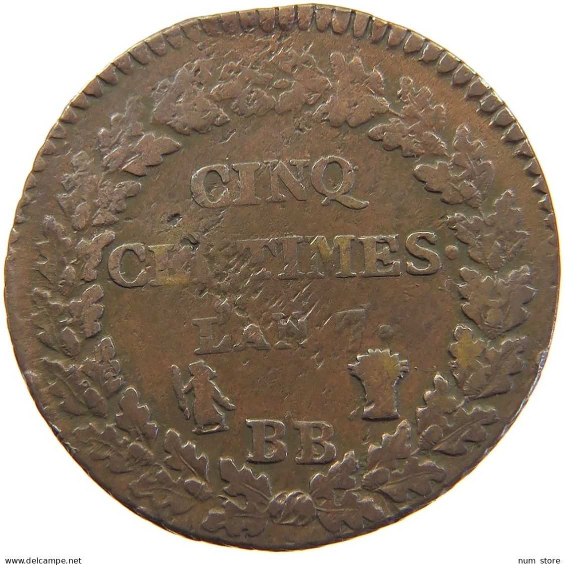 FRANCE 5 CENTIMES AN 7/5 BB/A  #t016 0155 - 5 Centimes