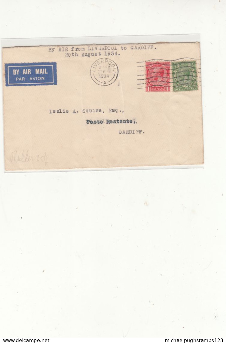 G.B. / 1934 Internal Airmails / Liverpool - Zonder Classificatie