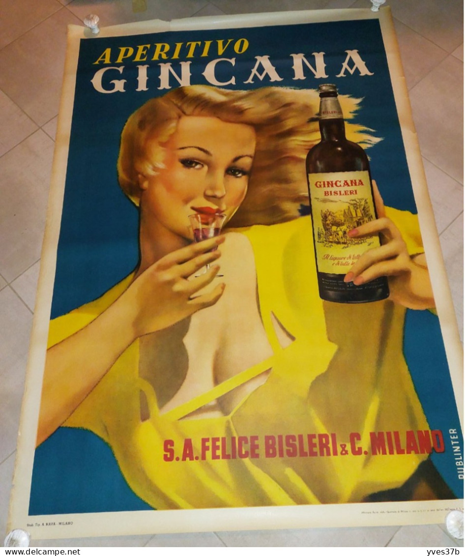 Affiche Publicitaire Ancienne "GINCANA" Originale - 1950 - TTB - Reclame