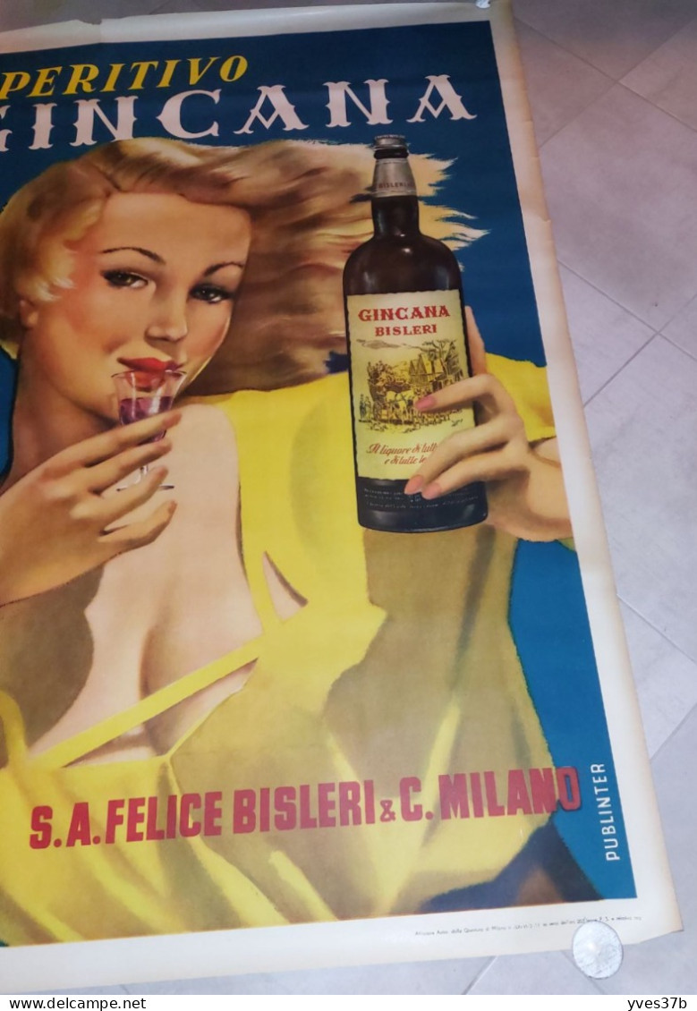 Affiche Publicitaire Ancienne "GINCANA" Originale - 1950 - TTB - Pubblicitari