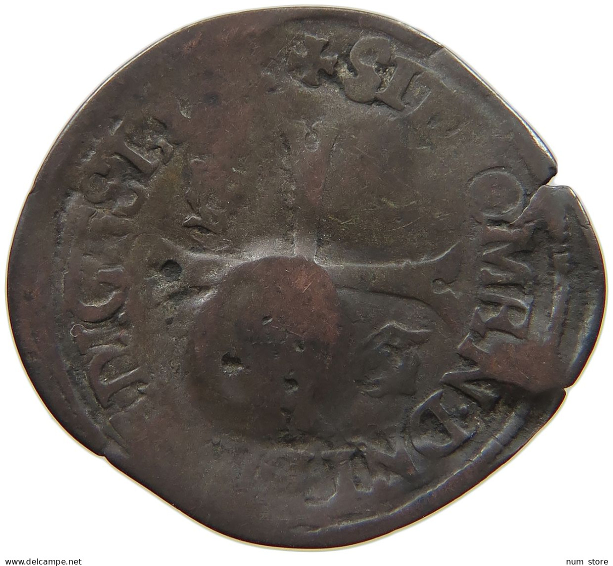 FRANCE DOUZAIN  Henri III. (1574-1589) COUNTERMARKED LIS LILLY #t138 0529 - 1574-1589 Henry III