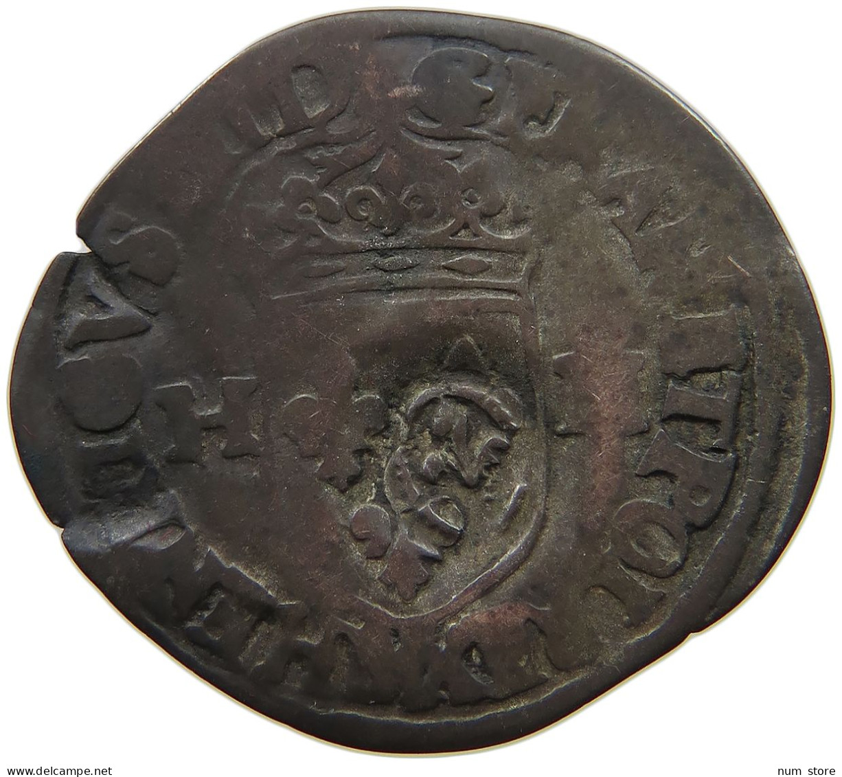 FRANCE DOUZAIN  Henri III. (1574-1589) COUNTERMARKED LIS LILLY #t138 0529 - 1574-1589 Enrique III