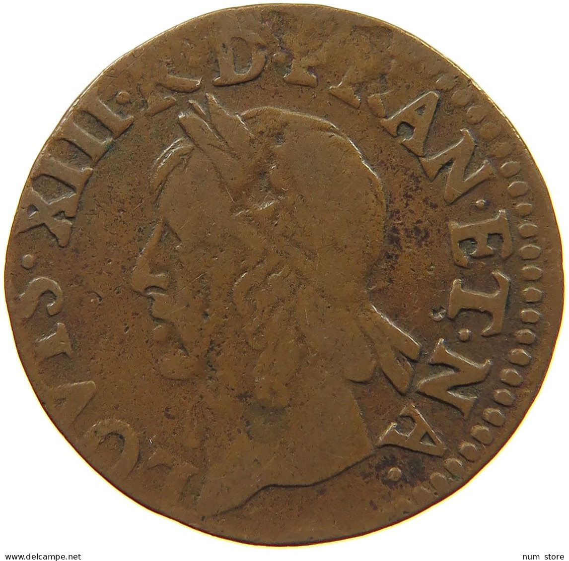 FRANCE DOUBLE TOURNOIS 1642 LOUIS XIII. (1610–1643) #c011 0189 - 1610-1643 Louis XIII The Just