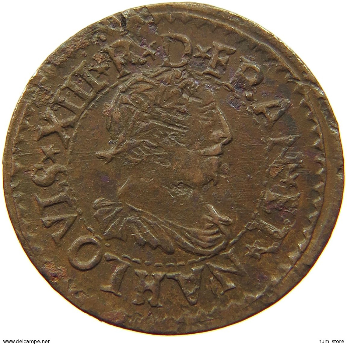 FRANCE DOUBLE TOURNOIS 1640 LOUIS XIII. (1610–1643) #t058 0139 - 1610-1643 Louis XIII Le Juste