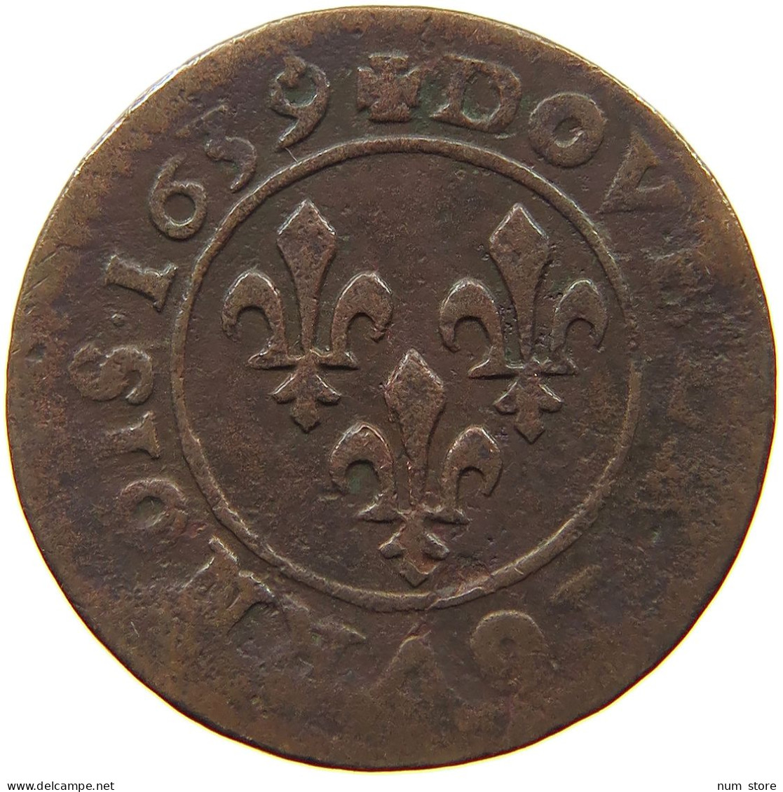 FRANCE DOUBLE TOURNOIS 1639 LOUIS XIII. (1610–1643) #a093 0507 - 1610-1643 Lodewijk XIII Van Frankrijk De Rechtvaardige