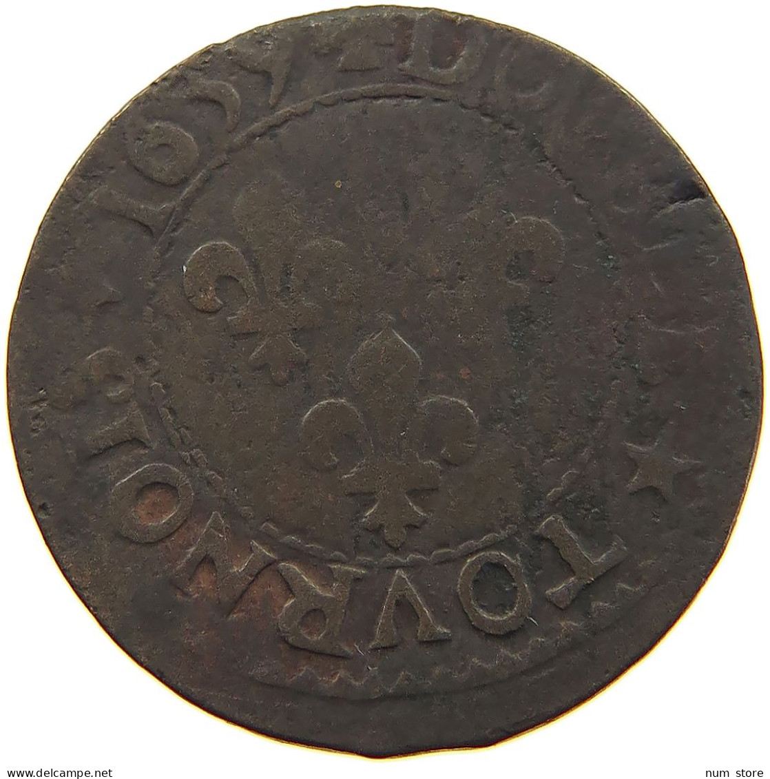 FRANCE DOUBLE TOURNOIS 1639 LOUIS XIII. (1610–1643) #a015 0551 - 1610-1643 Louis XIII The Just